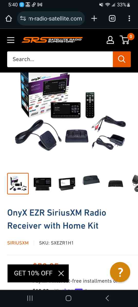 Onyx EZR Sirius XM Radio Receiver with home kit - Pittsburgh, Pennsylvania - FleaMarketBay