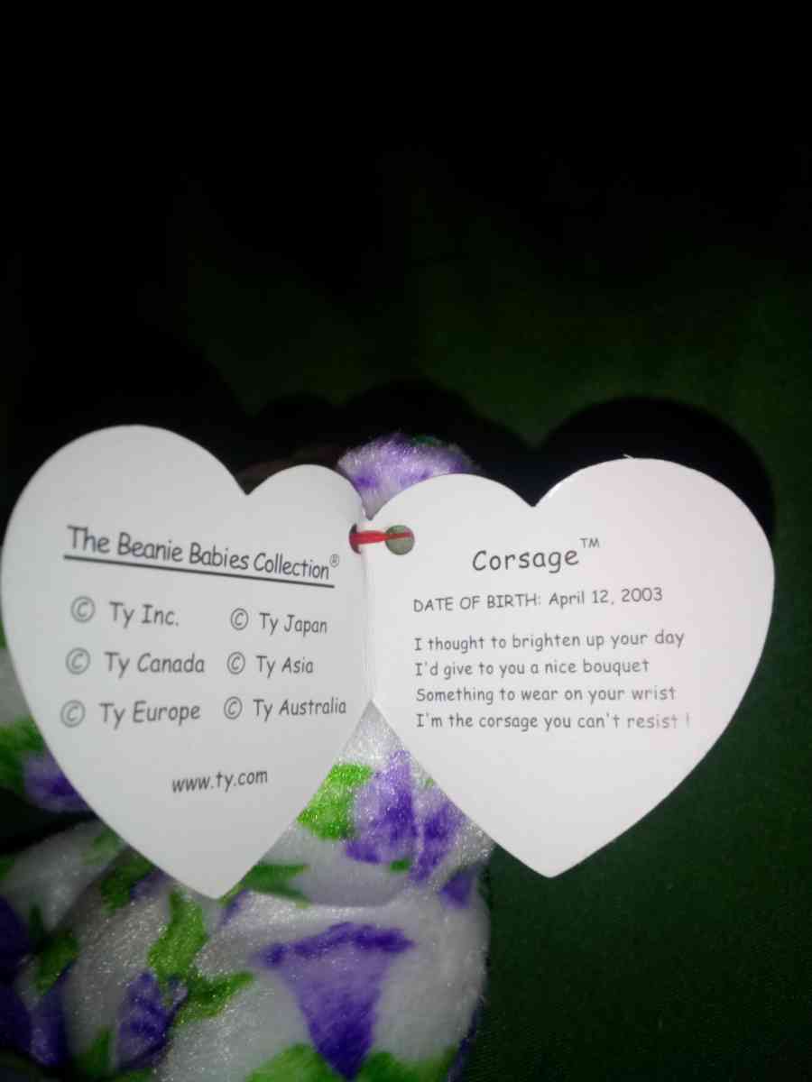 2002 Ty beanie babies corsage mint condition selling collect - New Port Richey, Florida