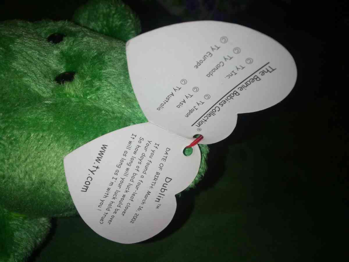2002 Ty 10 yrs beanie babies Dublin mint selling collection - New Port Richey, Florida