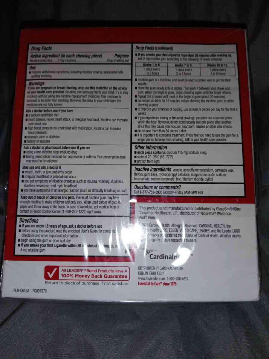 Nicotine Gum 2mg 100pcs - San Diego, California - FleaMarketBay