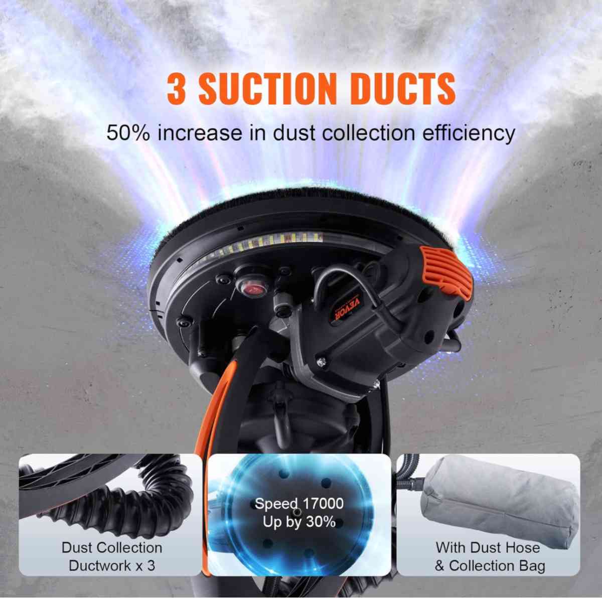 Drywall Sander 900W Electric Sander with 12 Sanding Discs Va - Garden Grove, California - FleaMarketBay