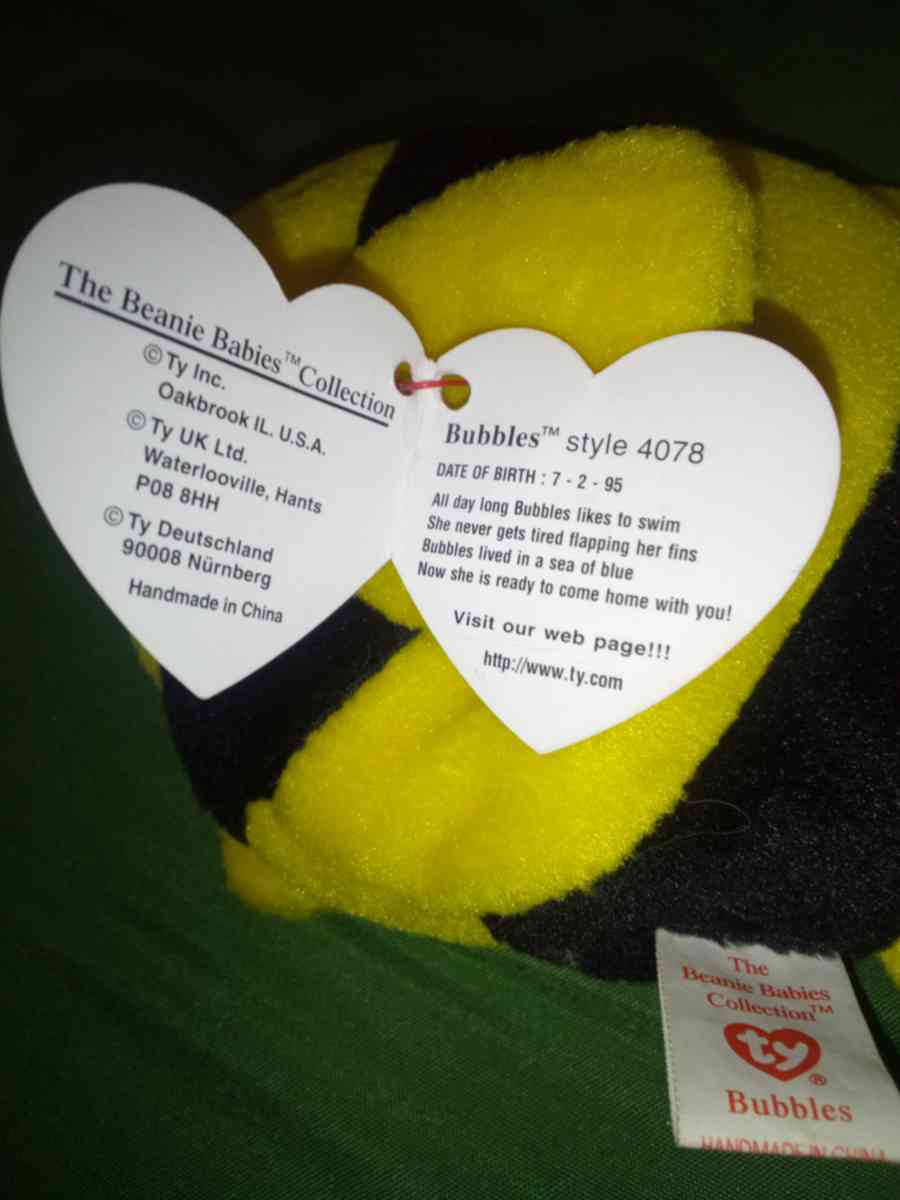 1995 Ty beanie babies bubbles mint selling collection - New Port Richey, Florida