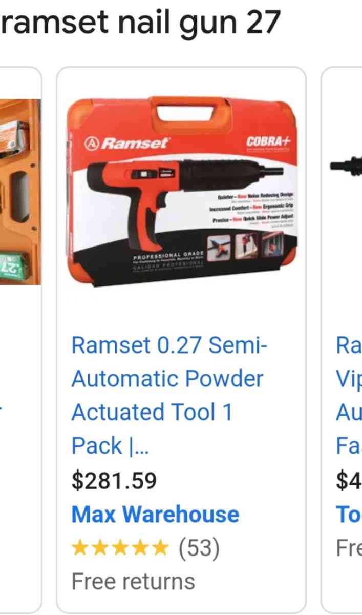 RAMSET COBRA PLUS 27 CALLIBER POWDER NAIL GUN - Carlsbad, California - FleaMarketBay