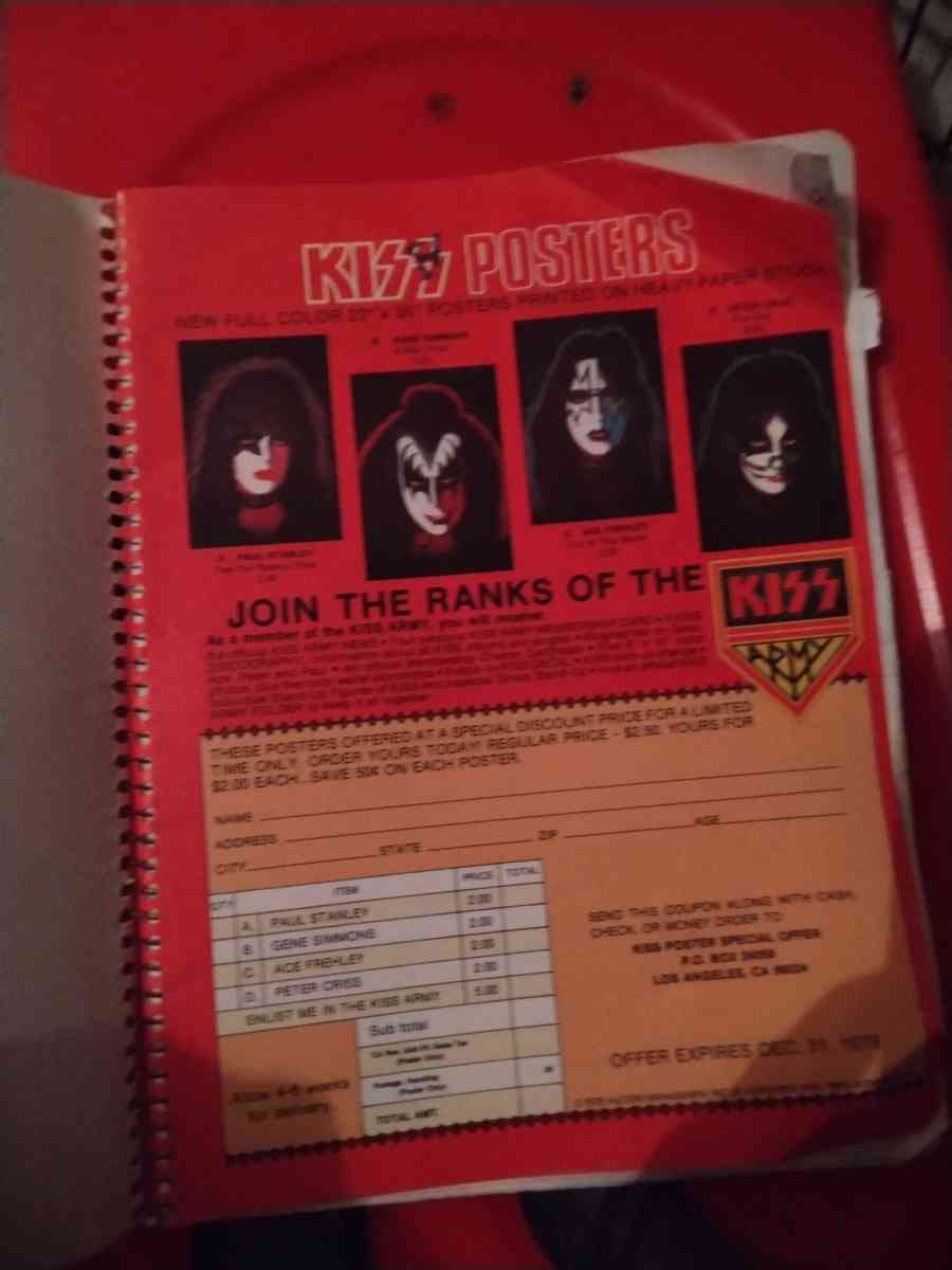 1978 Vintage KISS Notebook WRed form - Addy, Washington - FleaMarketBay