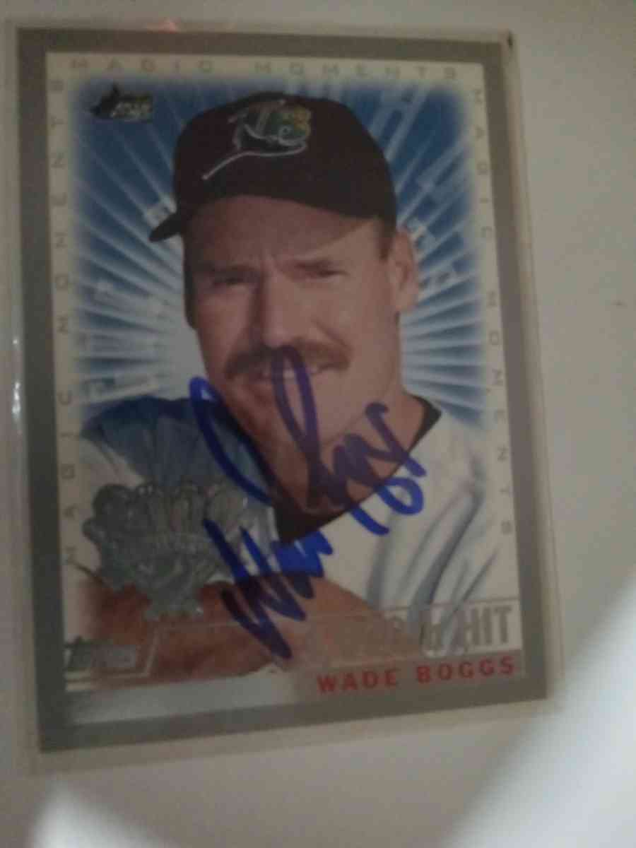 autographed wade boggs 3000 th hit topps card - New Albany, Indiana