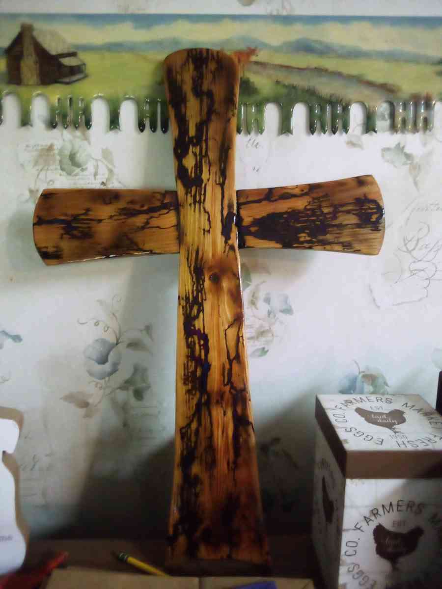 fractal burned hand made tables crosses signs - Henderson, Texas - FleaMarketBay