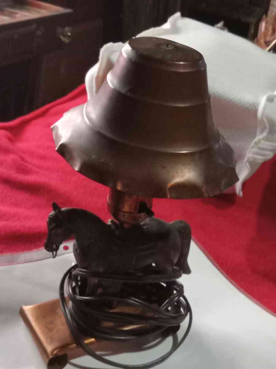antique copper horse lamp - New Albany, Indiana - FleaMarketBay