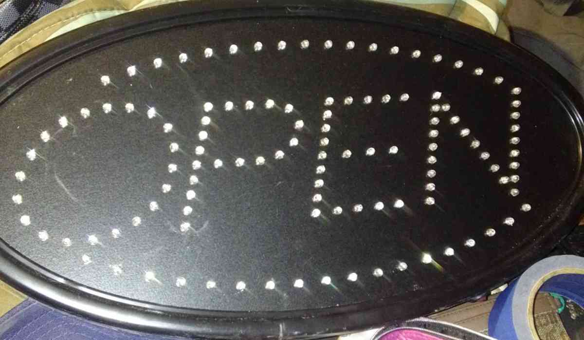 An OPEN sign