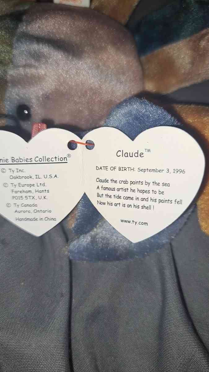 Ty Beanie Baby Claud The Crab RARE - Cincinnati, Ohio