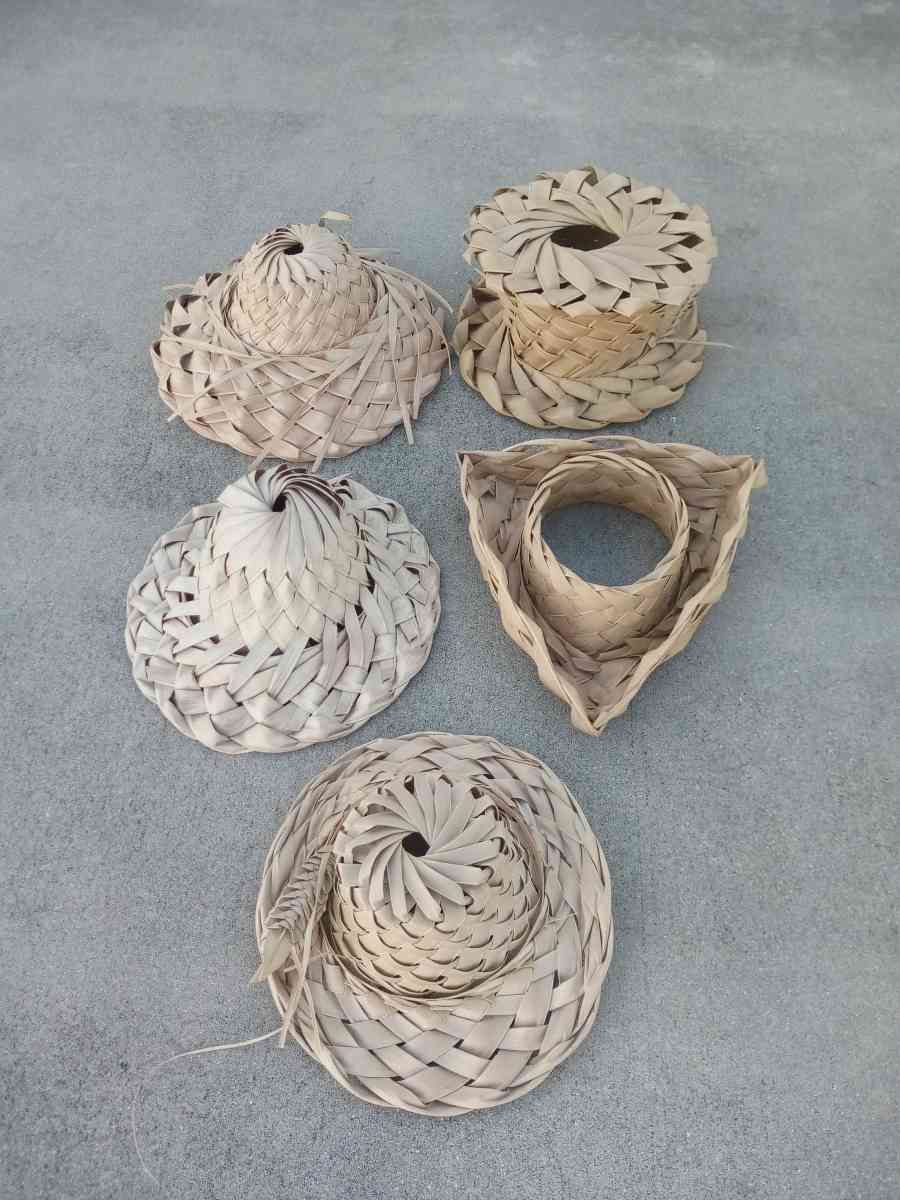 palm frond hats - Vero Beach, Florida