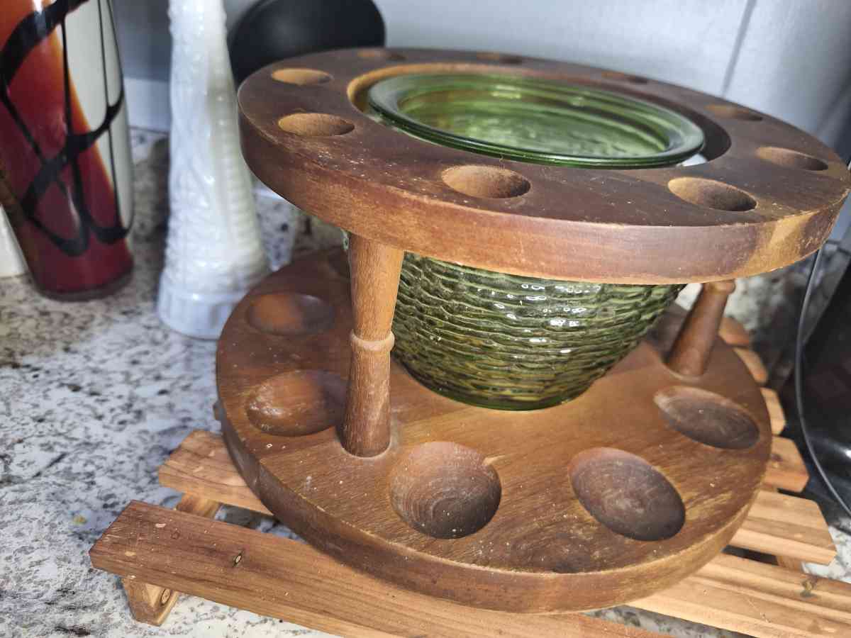 Vintage 1960s Fairfax Tobacco Humidor and Walnut Pipe Stand - Mason, Kentucky - FleaMarketBay