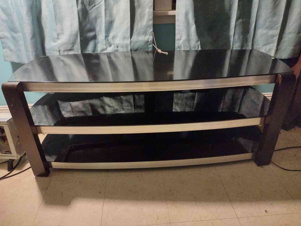 brand new 3 Glass shelf TV stand - Crossville, Tennessee - FleaMarketBay