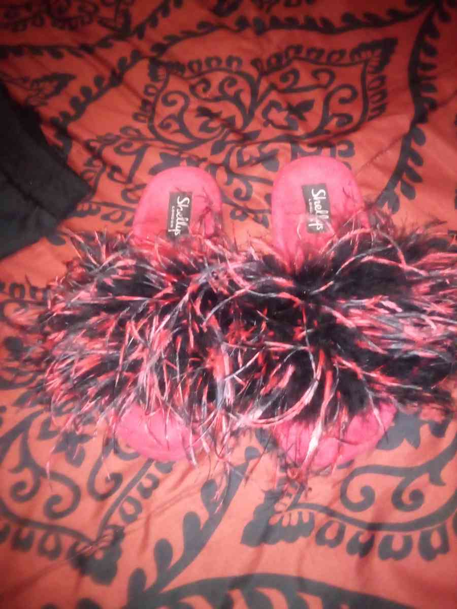 Shelly London  red and black feathers shoes sz 8 - Buffalo, New York - FleaMarketBay
