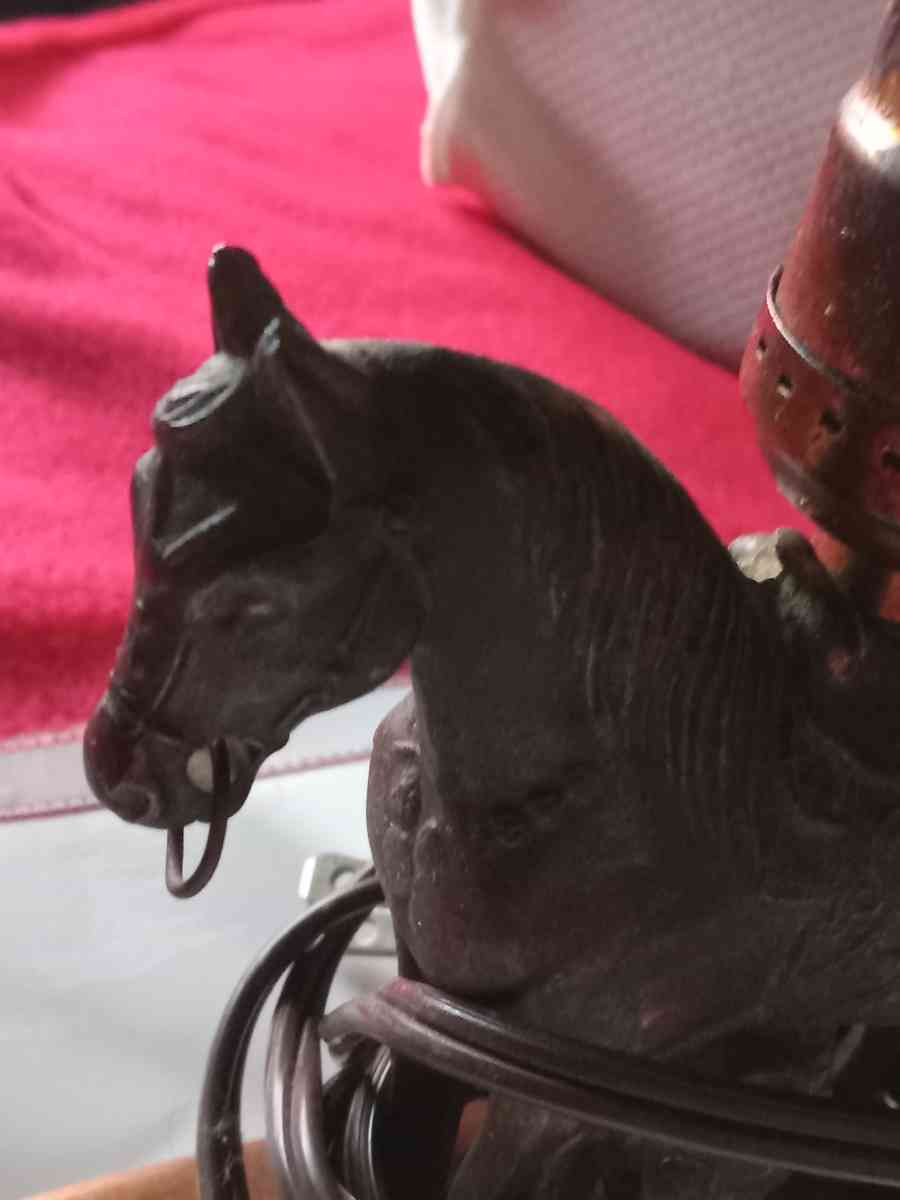 antique copper horse lamp - New Albany, Indiana - FleaMarketBay