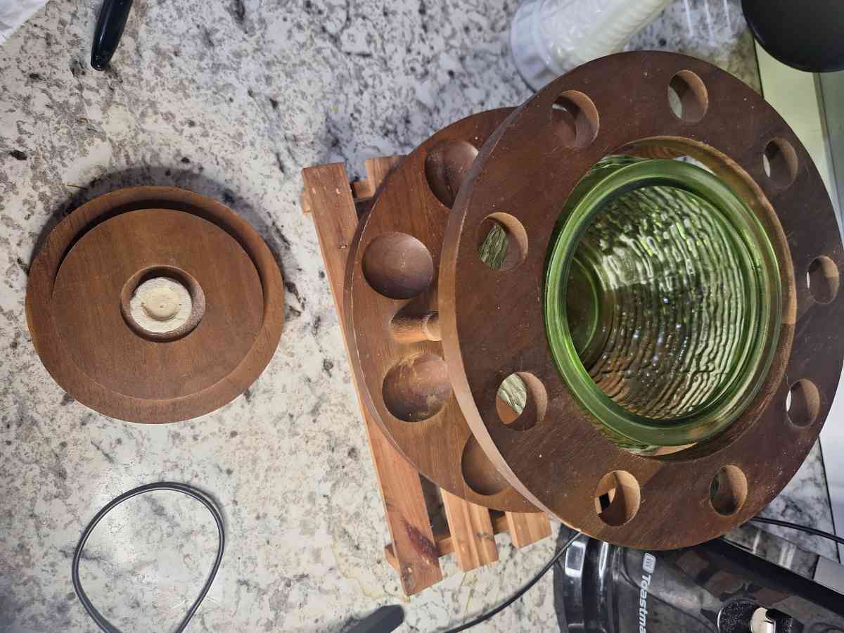 Vintage 1960s Fairfax Tobacco Humidor and Walnut Pipe Stand - Mason, Kentucky - FleaMarketBay