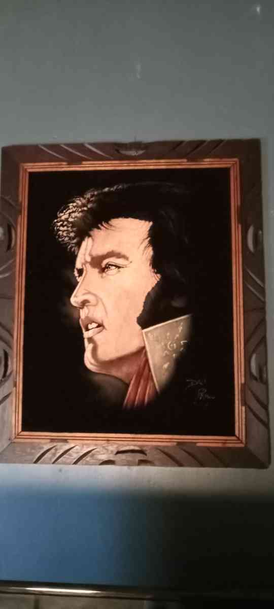vintage black velvet Elvis painting - New Albany, Indiana