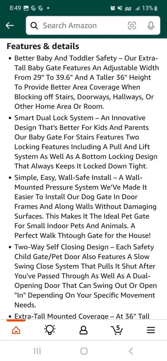 InnoTruth Baby Gate for Stairs and Doorways - Maysville, Kentucky - FleaMarketBay