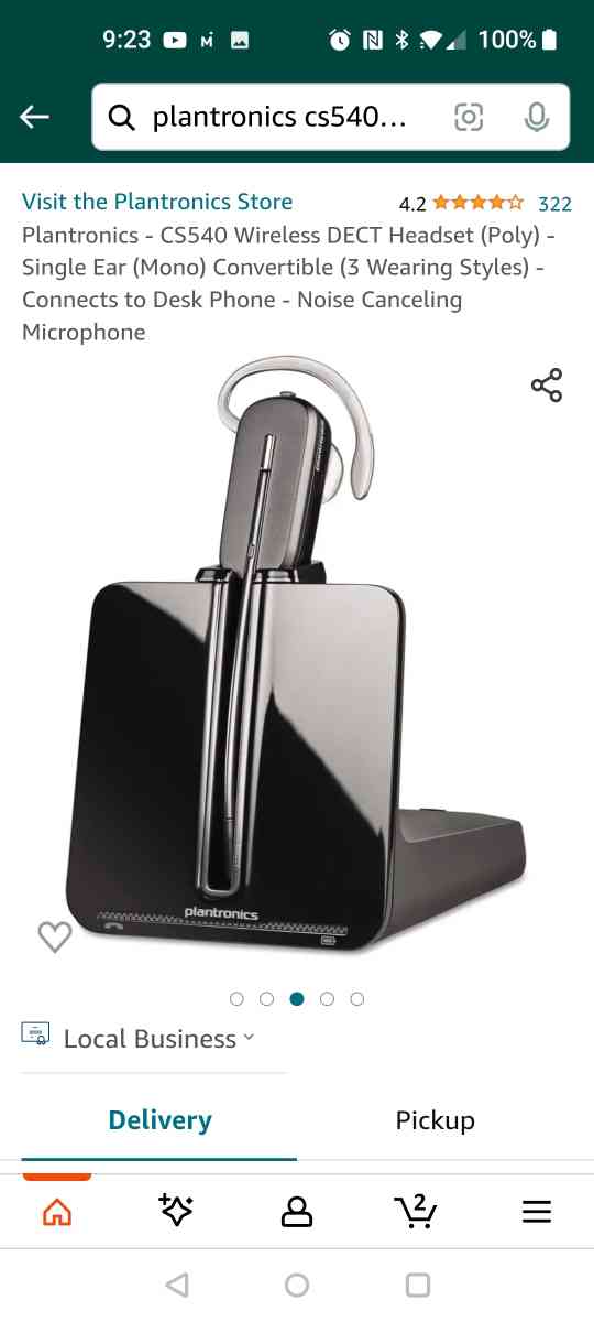 Plantronics wireless headset NOT BLUETOOTH CAPABLE - Boynton Beach, Florida - FleaMarketBay