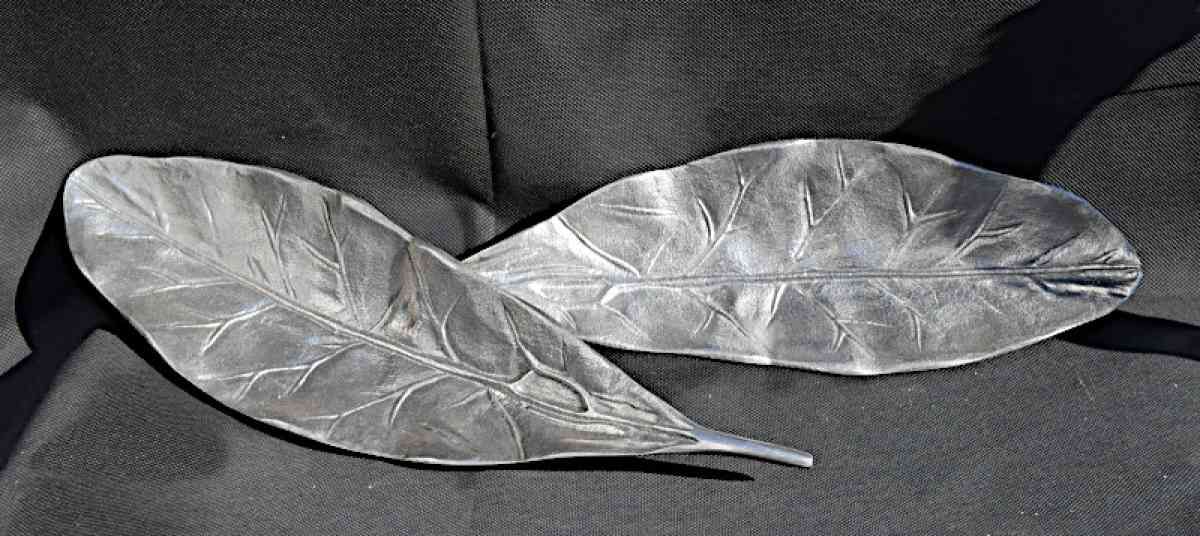 Silver Colored Leaf Trays set of 2 - Hudson, North Carolina - FleaMarketBay