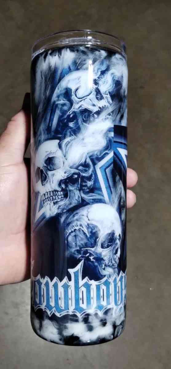 20 oz Stainless Steel Costom Skull Tumbler - Portland, Texas