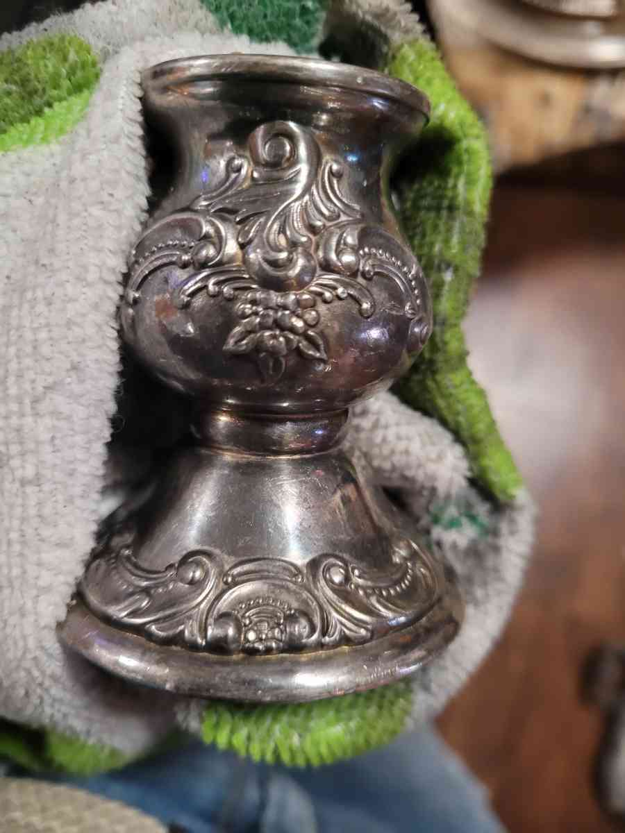 Silver candlestick holders - Ault, Colorado - FleaMarketBay