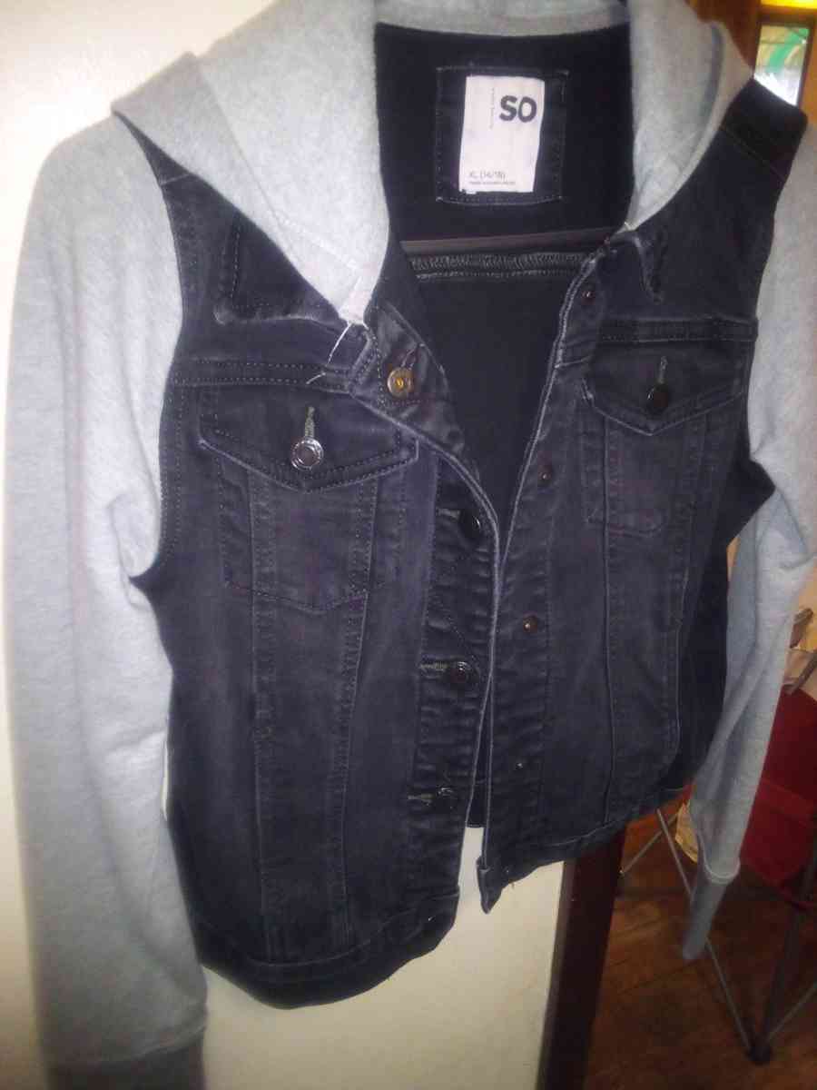 so Brand Denim Stretch Hooded Snap closure jacket - Buffalo, New York - FleaMarketBay