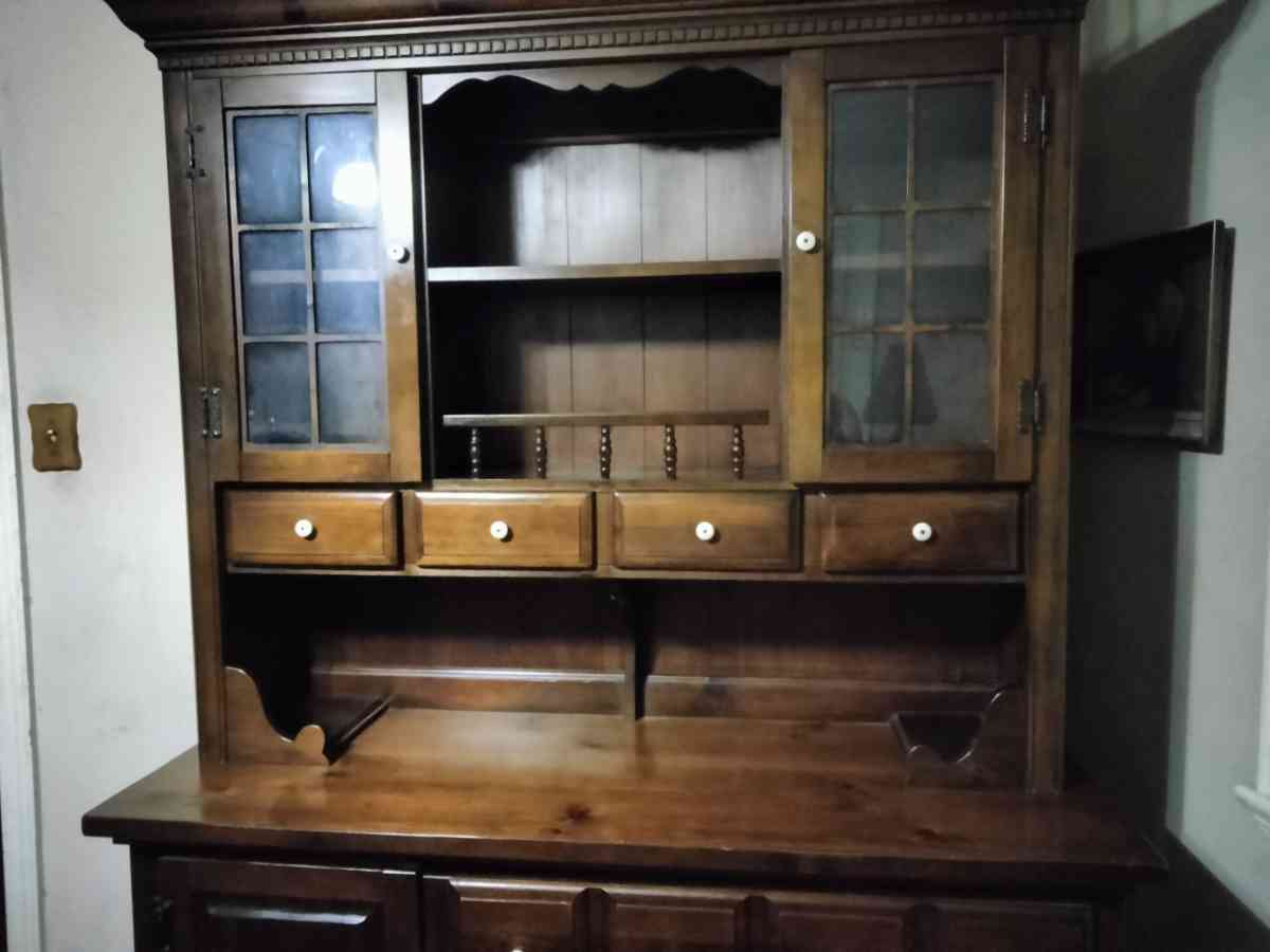 solid wood China cabinet 80 inches high 57 in long 20 in dee - Bensalem, Pennsylvania