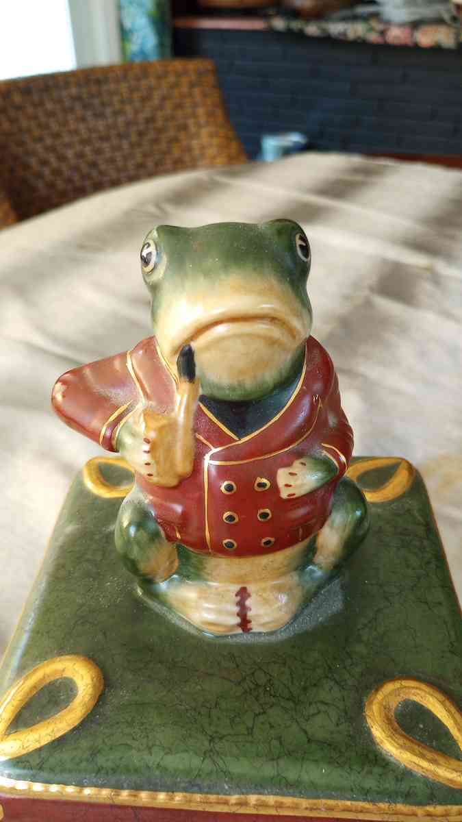 Ceramic Decorative Canister With Frog On top - Hollywood, Florida - FleaMarketBay