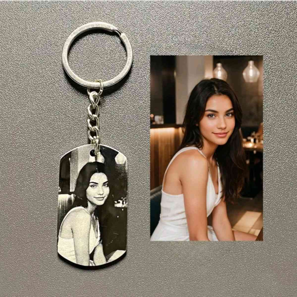 we engraving Your Family Pictures On Keychain or Necklace