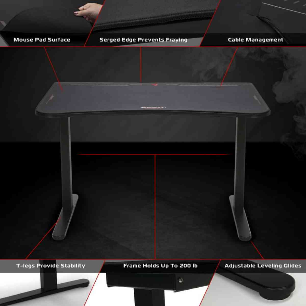 Respawn Rsp1048 48 inch Gaming Table with Gaming Mouse Pad - Fuquay Varina, North Carolina - FleaMarketBay