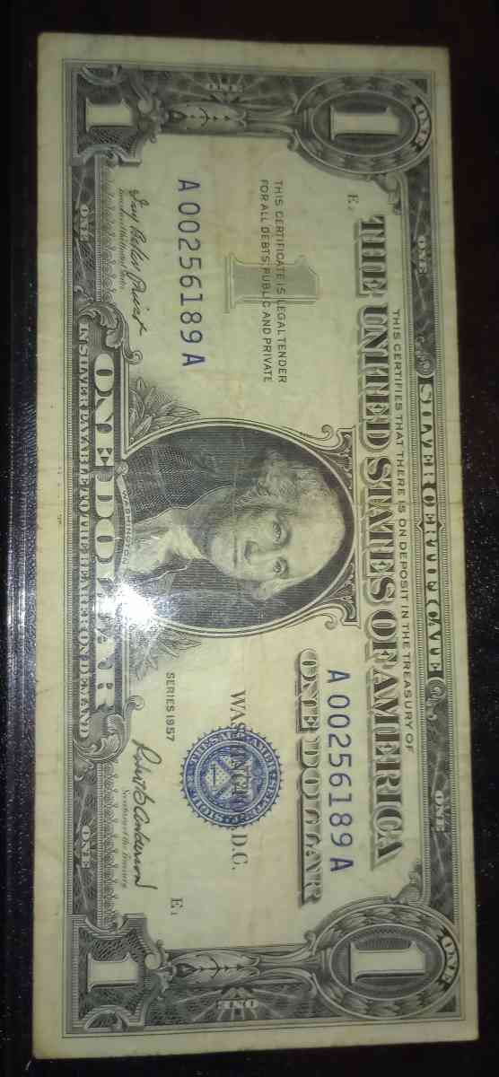 1957 one dollar bill - Alice, Texas