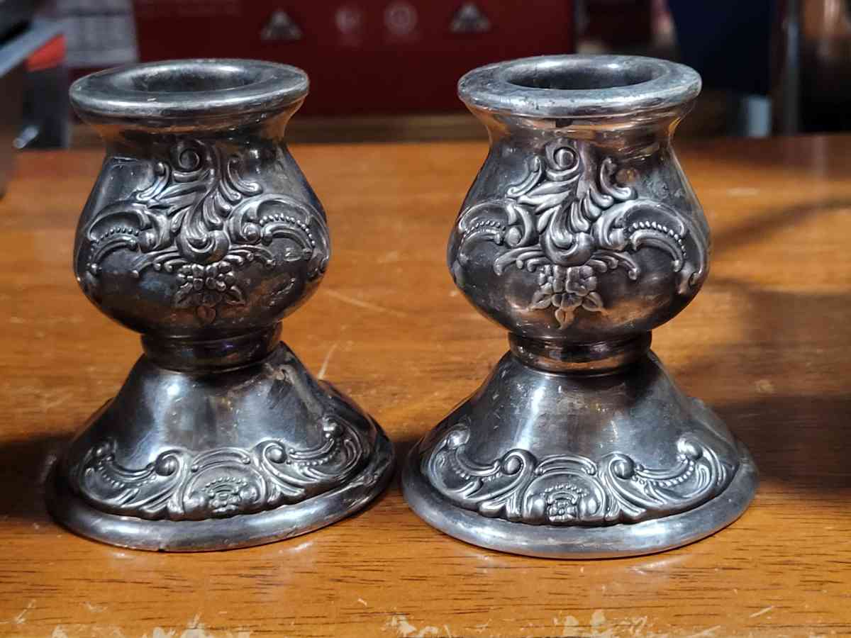 Silver candlestick holders - Ault, Colorado - FleaMarketBay