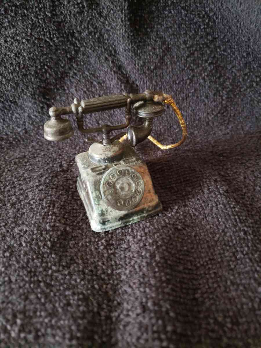 Vintage Miniature Cast Iron Telephone Pencil Sharpener - Barstow, California