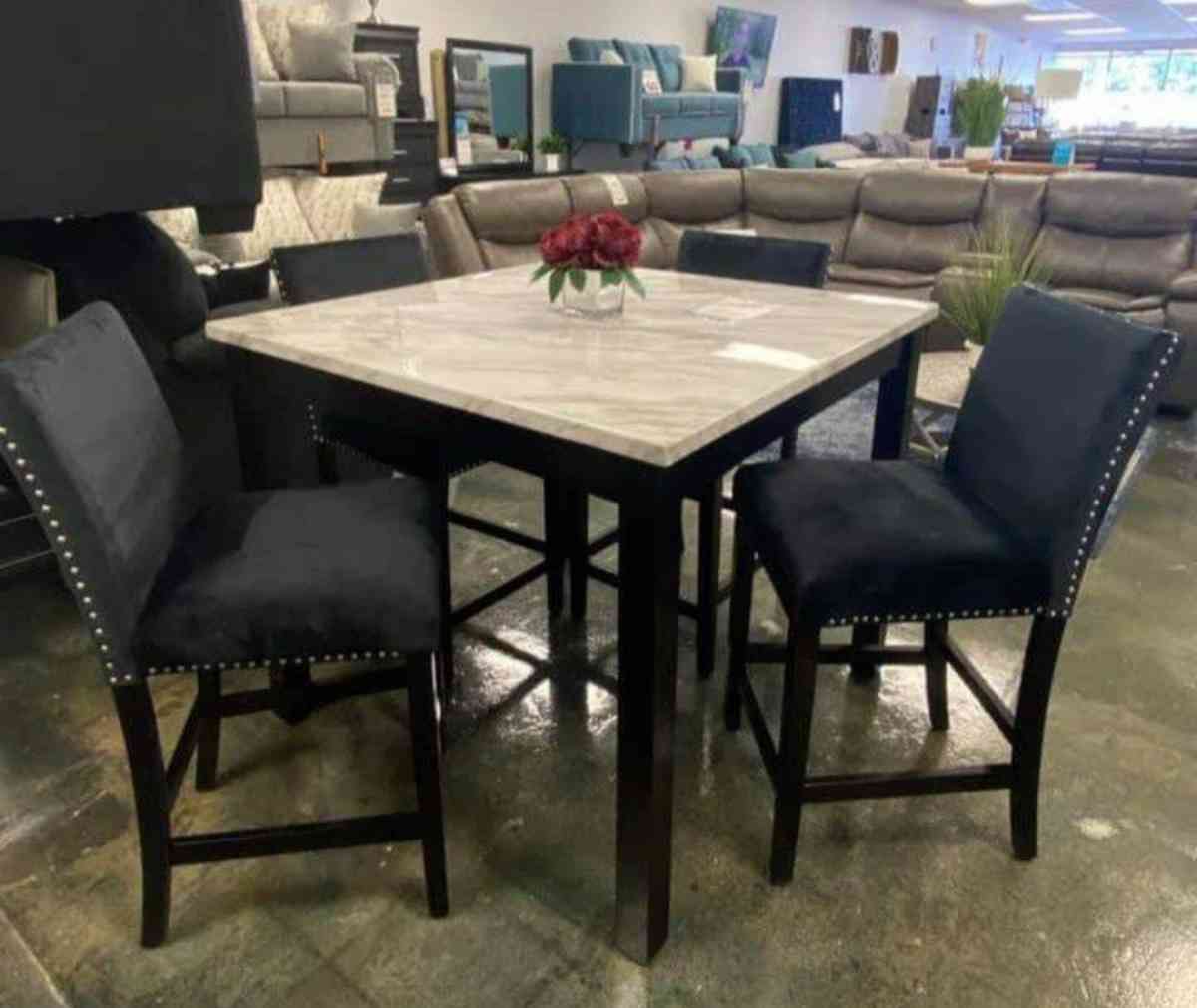 black white Velvet Counterheightset dining set - Houston, Texas