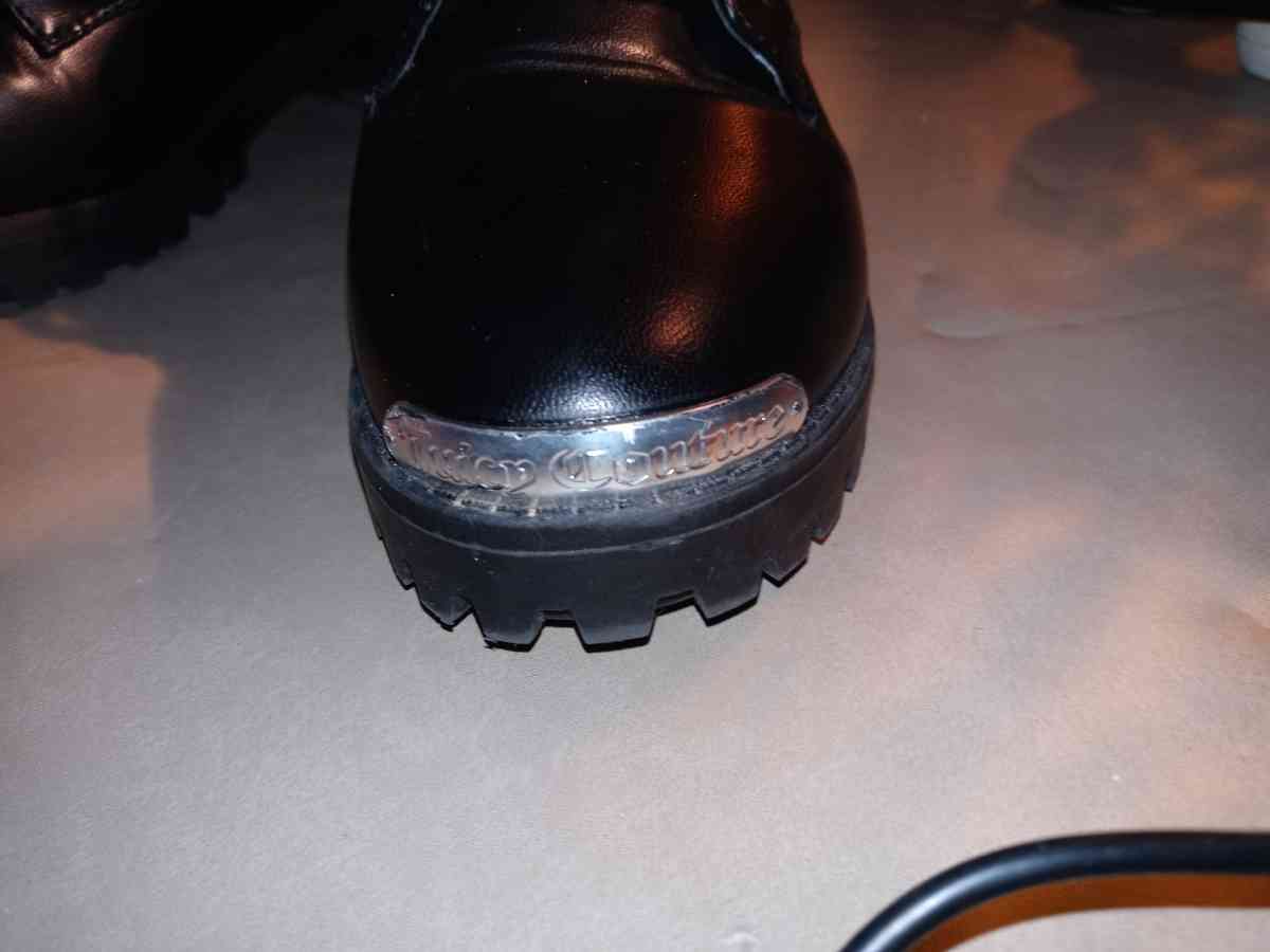 Juicy Couture Womens Opal Black Quilted Combat Boots 8half - Dayton, Ohio - FleaMarketBay