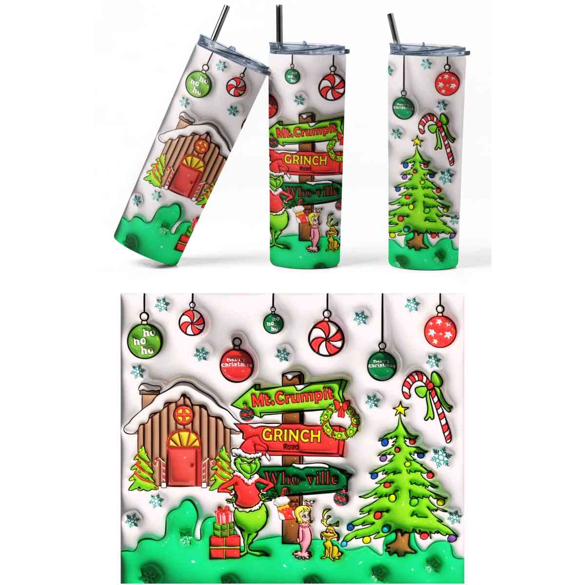 Spread Holiday Cheer Grinch Vibes 20oz Tumbler - Orlando, Florida - FleaMarketBay