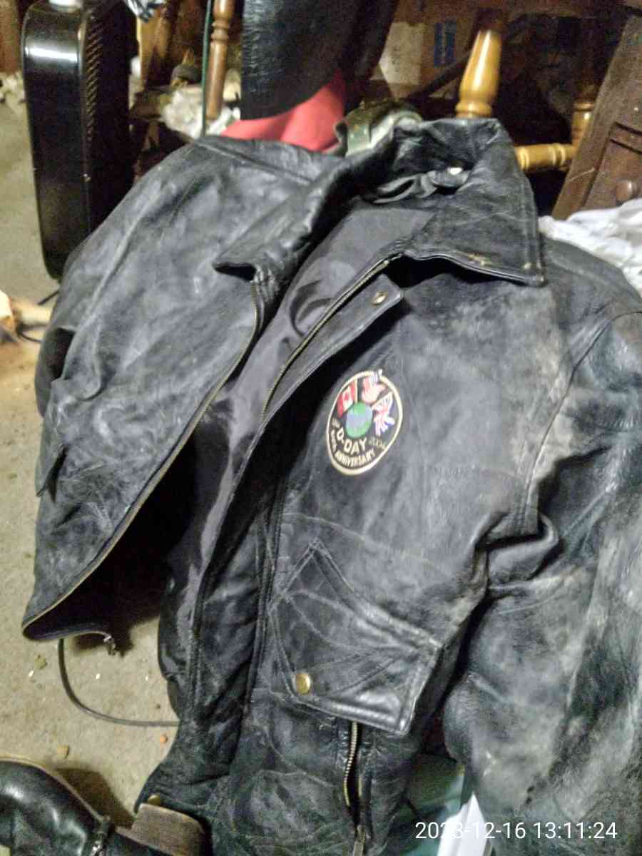 mans leather bomber jacket60 year anniversary - Quinlan, Texas - FleaMarketBay