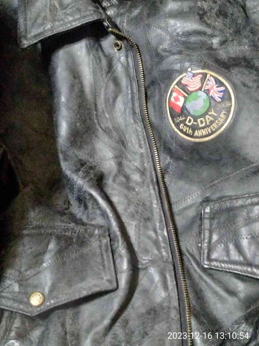 mans leather bomber jacket60 year anniversary - Quinlan, Texas - FleaMarketBay