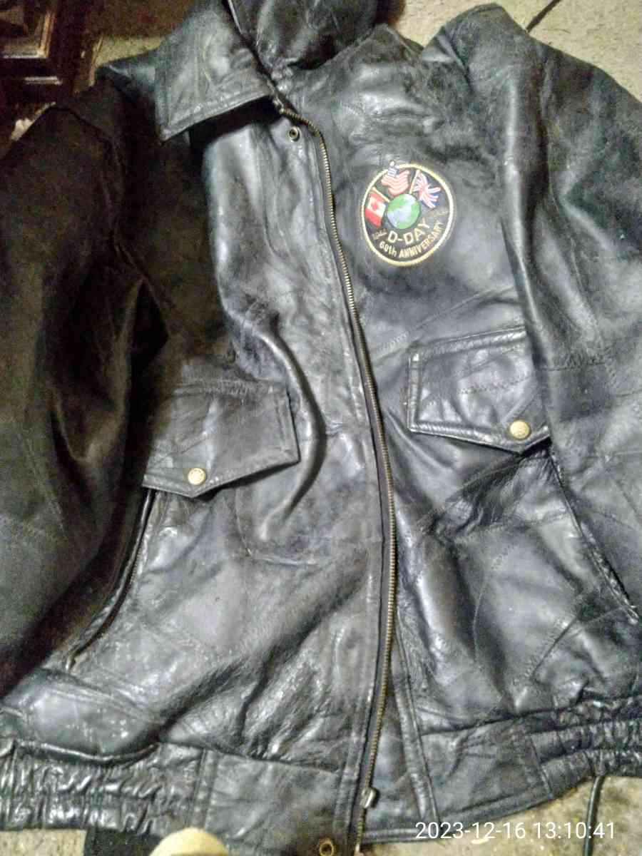 mans leather bomber jacket60 year anniversary - Quinlan, Texas - FleaMarketBay