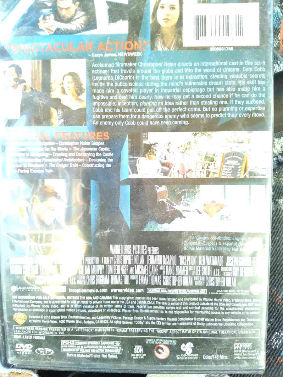 2010 Inception DVD Video - Dona Ana, New Mexico - FleaMarketBay