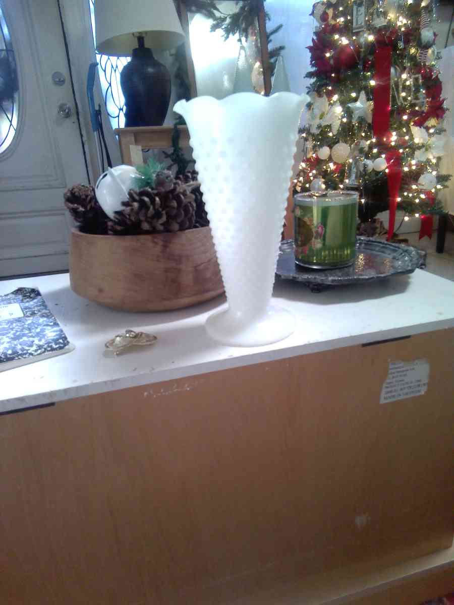 milk glass vase