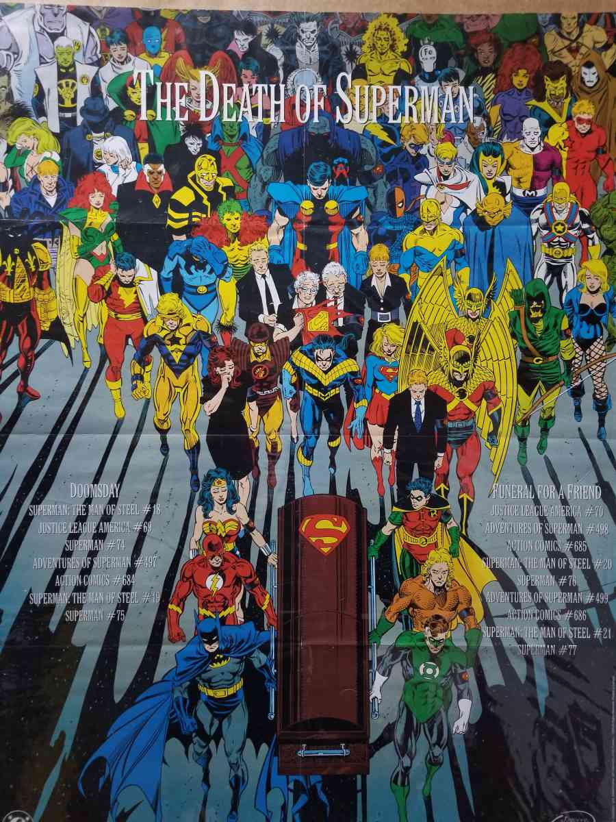 the death of superman DC comic poster - Summerfield, Florida