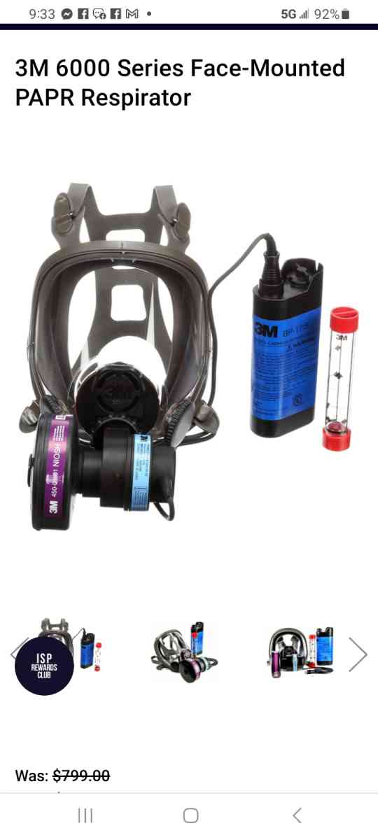 forced air respirator unit and MSA silicone respirator - North Jackson, Ohio - FleaMarketBay