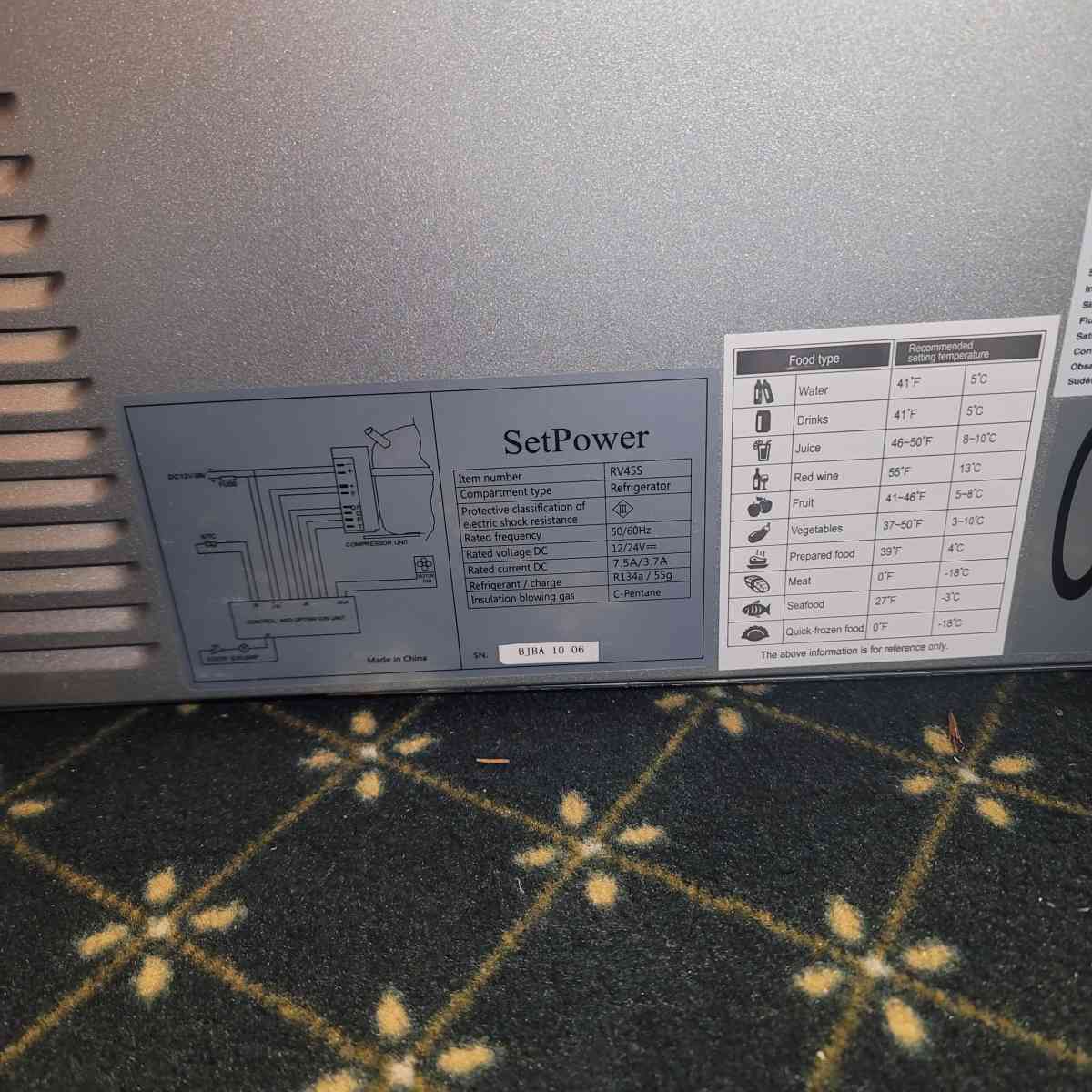 SetPower 47Qt 45L RV45S Portable Refrigerator - Longview, Washington - FleaMarketBay