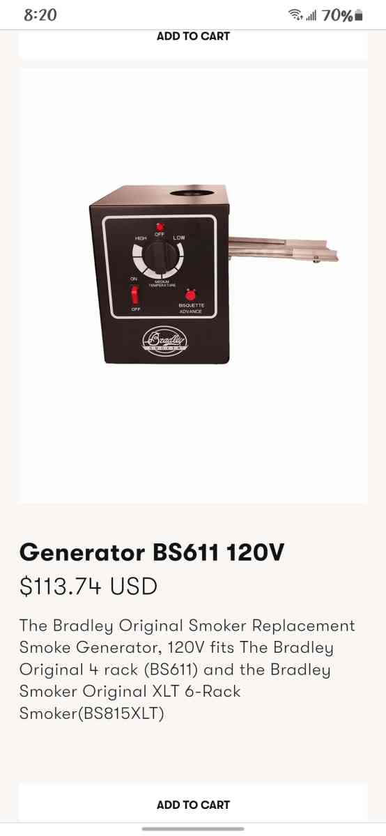 Bradley Smoker replacement smoker - Tulsa, Oklahoma - FleaMarketBay