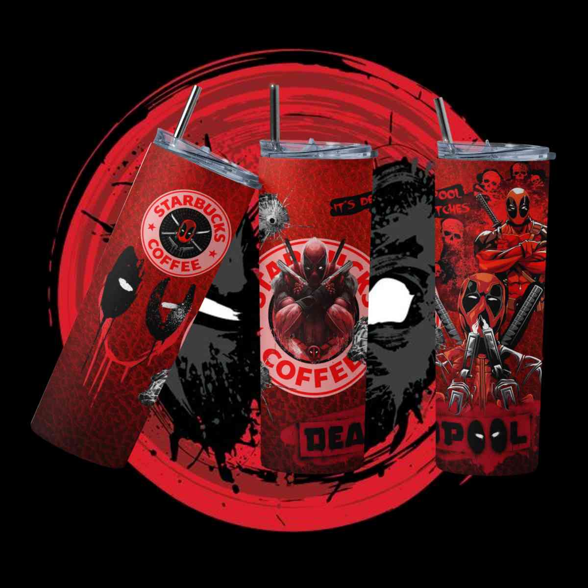 Deadpool Tumbler  20oz Skinny Tumbler  Marvel Sublimation - Orlando, Florida