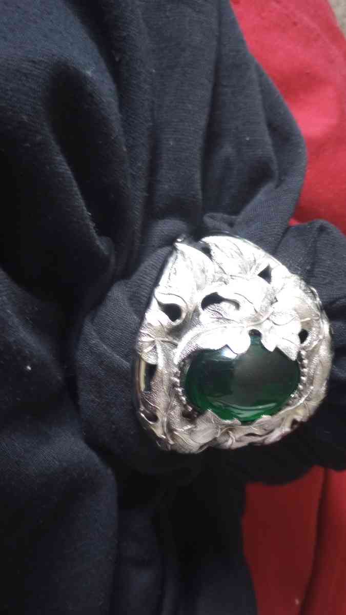 sterling silver bracelet with emerald - Arapahoe, Colorado - FleaMarketBay