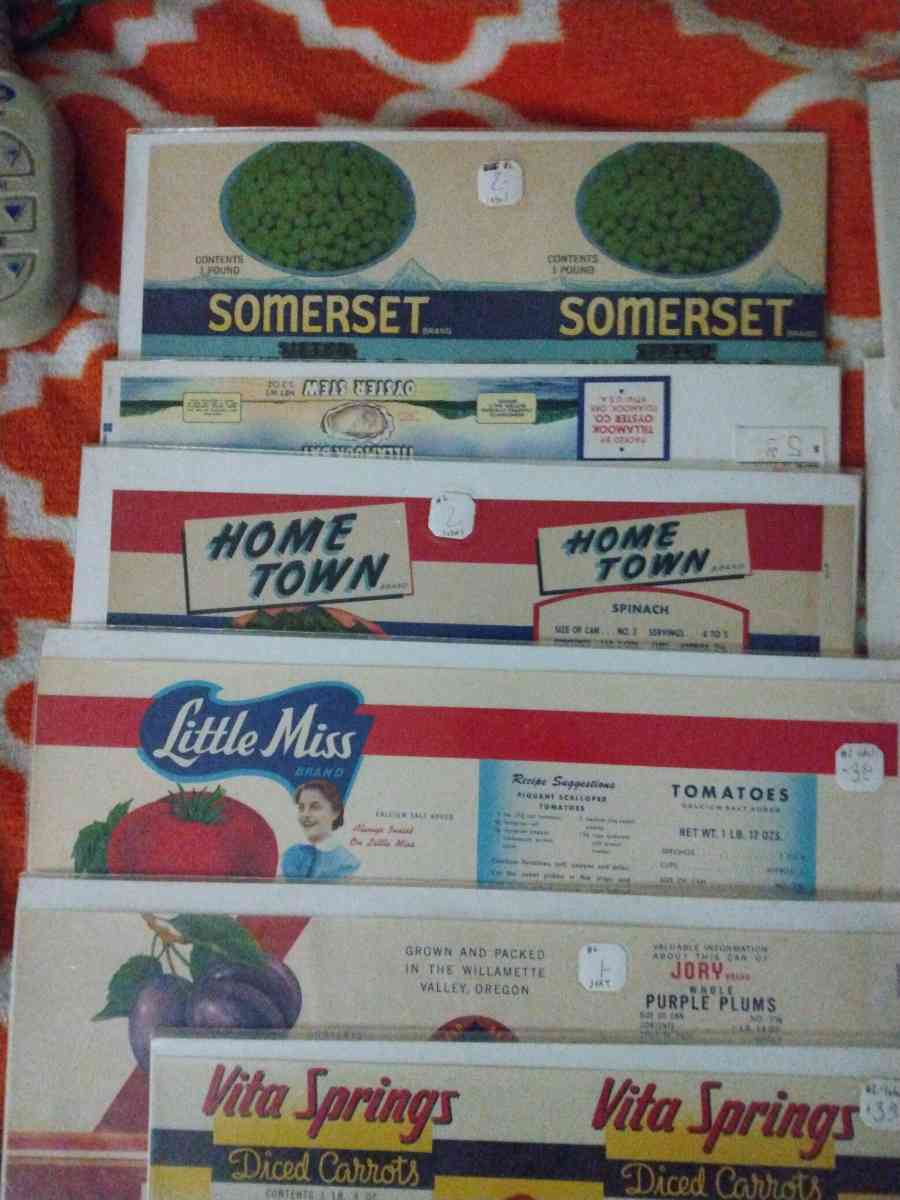 vintage can labels - Portland, Oregon - FleaMarketBay