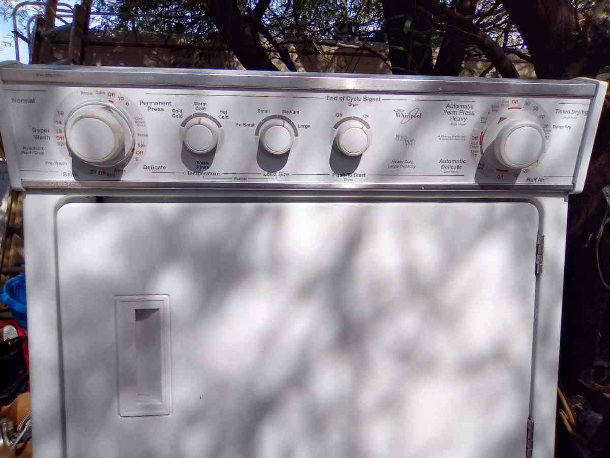 STACK UNIT FULL SIZE KENMORE WASHER AND DRYER WHITE ON WHITE - Avondale, Arizona - FleaMarketBay