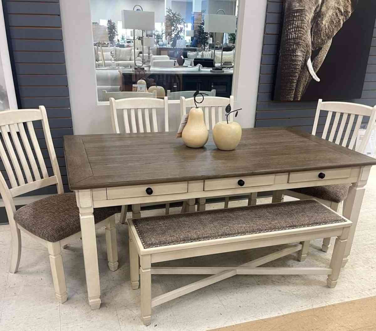 Bolanburg Two tone dining room set table chairs bench - Houston, Texas